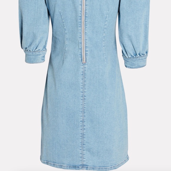 GANNI Light Blue Denim Jeans Shift Dress w/ Puff Sleeves Sz 12 US (NWOT) - Picture 7 of 12